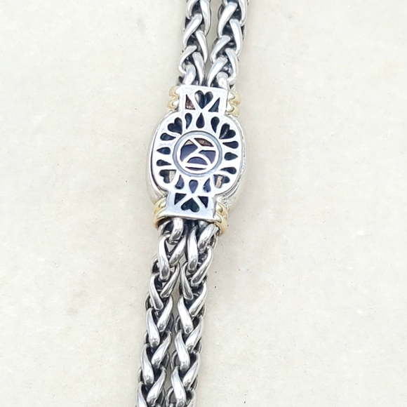 David Yurman Large Albion Double Wheat Chain Bracelet With Chalcedony And Gold - Picture 3 of 12